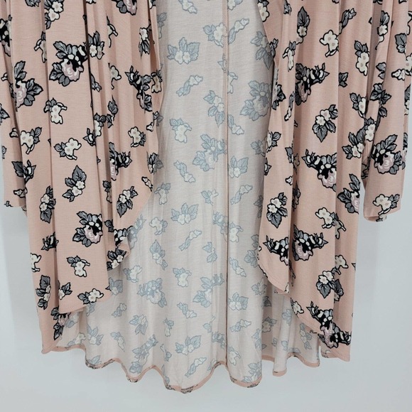 Lane Bryant Women's Size 22/24 Floral Open Front Pink Cardigan - Picture 4 of 8